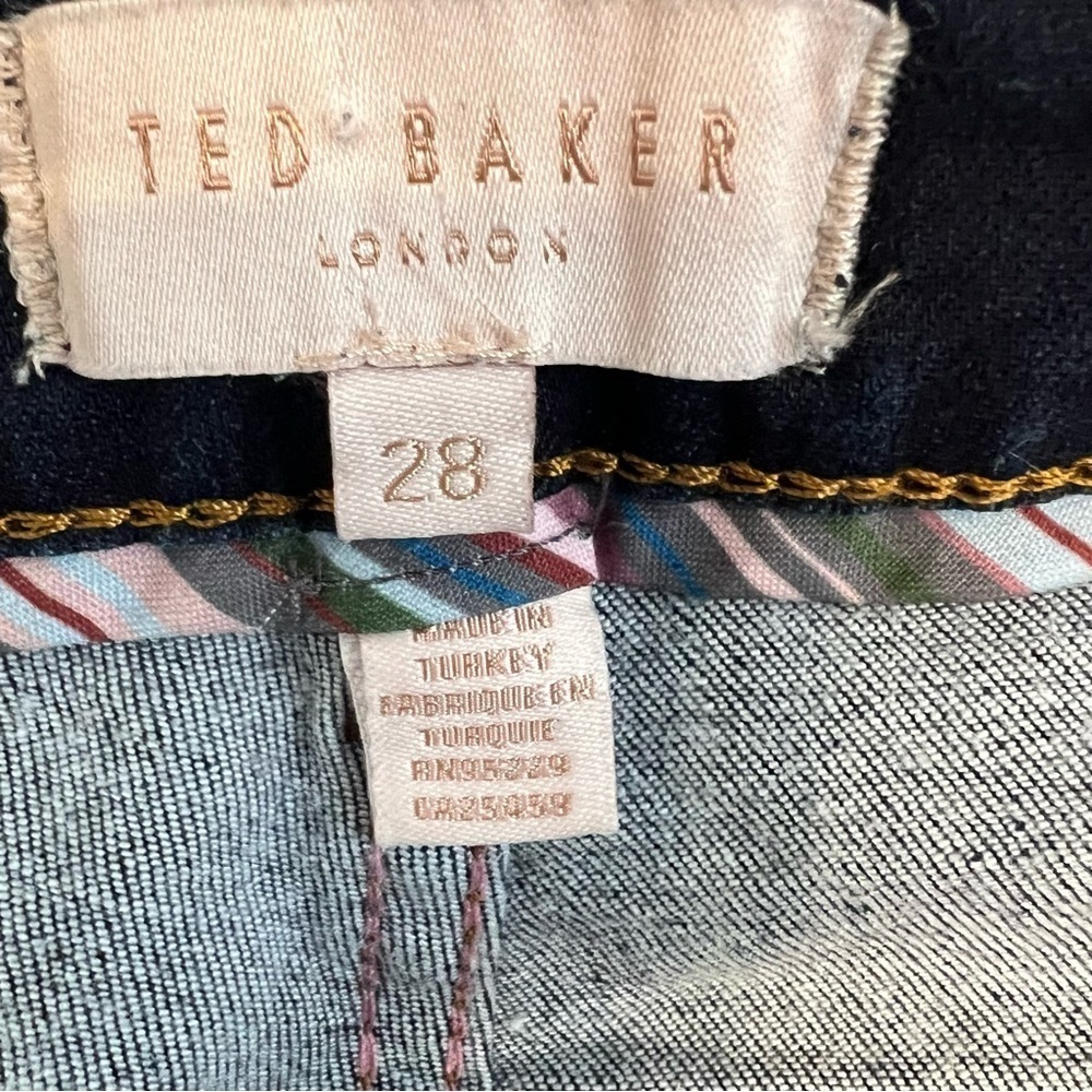 Ted Baker Navy Skinny Jeans with Scalloped Hem Embroidery - Picture 7 of 13